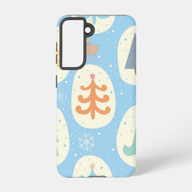 Funda Para Samsung Galaxy patrón de árbol de Navidad (Reverso )