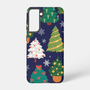 Funda Para Samsung Galaxy S21 patrón de árbol de Navidad