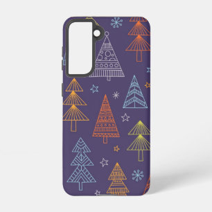 Funda Para Samsung Galaxy S21 patrón de árbol de Navidad