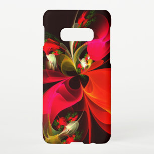 Funda Para Samsung Galaxy S10E Patrón de arte abstracto rojo verde floral moderno