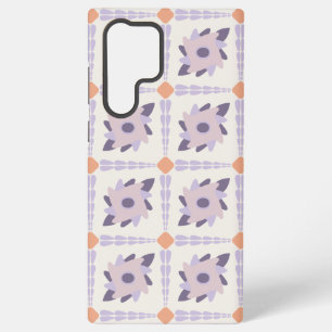 Funda Para Samsung Galaxy S22 Ultra Patrón de Baldosa Decorativa de Color Púrpura Past