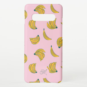 Funda Para Samsung Galaxy S10+ Patrón de banano rosado monograma