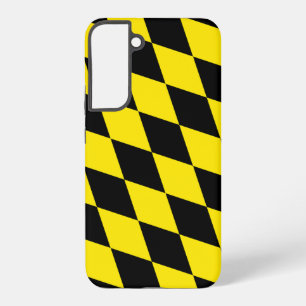 Funda Para Samsung Galaxy S22+ Patrón de bandera de diamante de Baviera negro y a