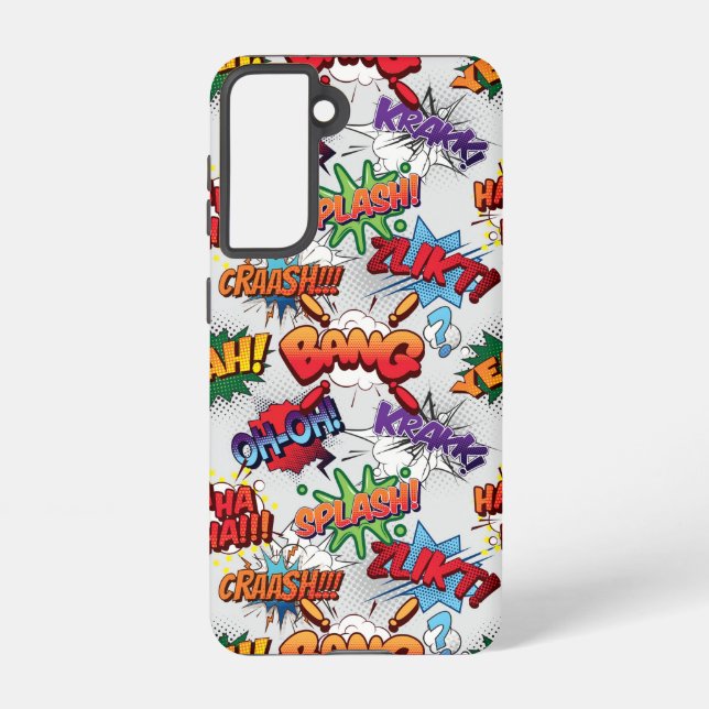 Funda Para Samsung Galaxy Patrón de burbuja de superhéroes (Reverso )