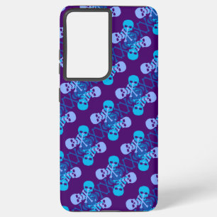 Funda Para Samsung Galaxy S21 Ultra Patrón de Calaveras y Huesos Cruzados