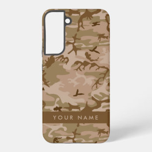 Funda Para Samsung Galaxy S22+ Patrón de camuflaje del desierto, su nombre, perso