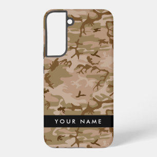 Funda Para Samsung Galaxy S22+ Patrón de camuflaje del desierto, tu nombre, Perso