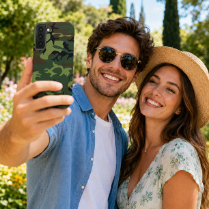 Funda Para Samsung Galaxy S22+ Patrón de camuflaje verde militar
