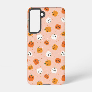 Funda Para Samsung Galaxy S21 Patrón de caras de calabaza kawaii
