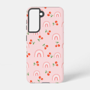 Funda Para Samsung Galaxy S21 Patrón de cerezas de arcoiris rosa