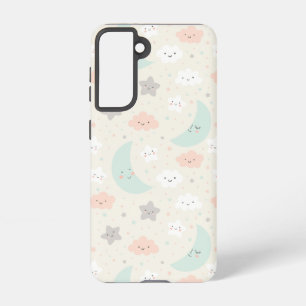 Funda Para Samsung Galaxy S21 Patrón de cielo dulce sonriente Pastel