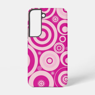 Funda Para Samsung Galaxy S22 Patrón de círculos retro rosados