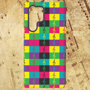 Funda Para Samsung Galaxy S22 Ultra Patrón de Clave de Sol Colorido Brillante