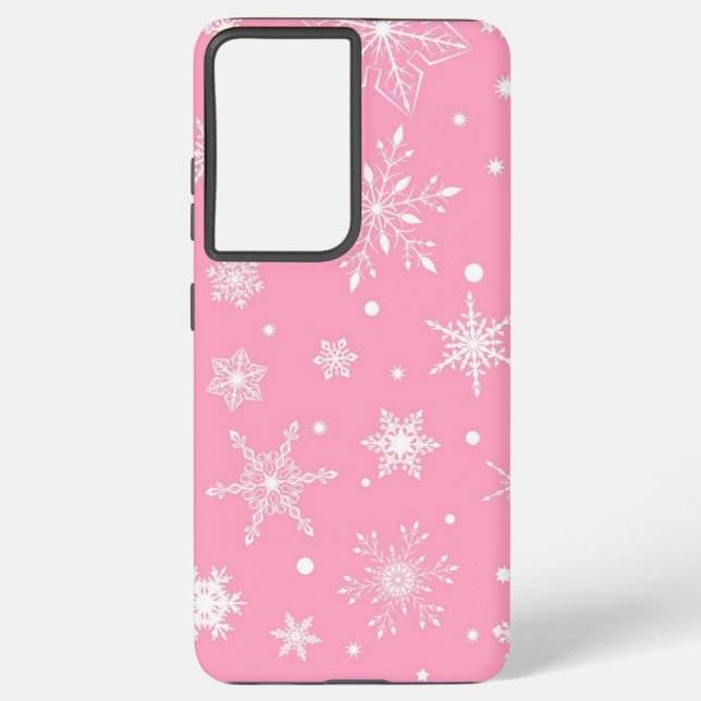 Funda Para Samsung Galaxy Patrón de copo de nieve (Reverso )