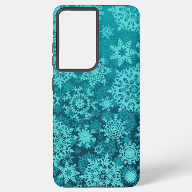 Funda Para Samsung Galaxy Patrón de copo de nieve (Reverso )