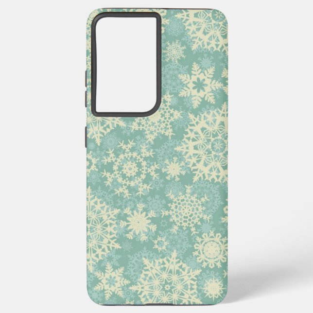 Funda Para Samsung Galaxy Patrón de copo de nieve (Reverso )