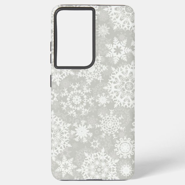 Funda Para Samsung Galaxy Patrón de copo de nieve (Reverso )