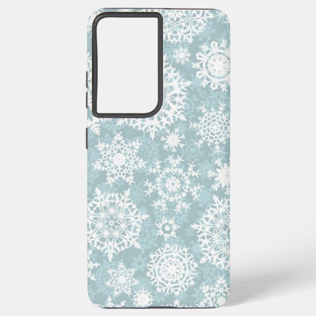 Funda Para Samsung Galaxy Patrón de copo de nieve (Reverso )
