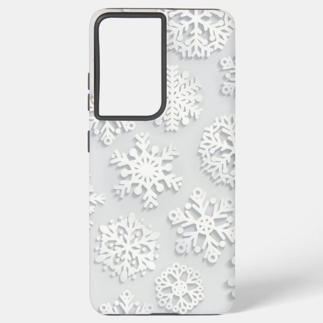 Funda Para Samsung Galaxy Patrón de copo de nieve (Reverso )