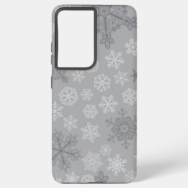 Funda Para Samsung Galaxy Patrón de copo de nieve (Reverso )