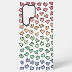 Funda Para Samsung Galaxy S22 Ultra Patrón de corazón de piedra preciosa de arcoíris p