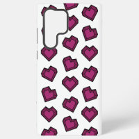 Patrón de corazón de piedra preciosa magenta oscur