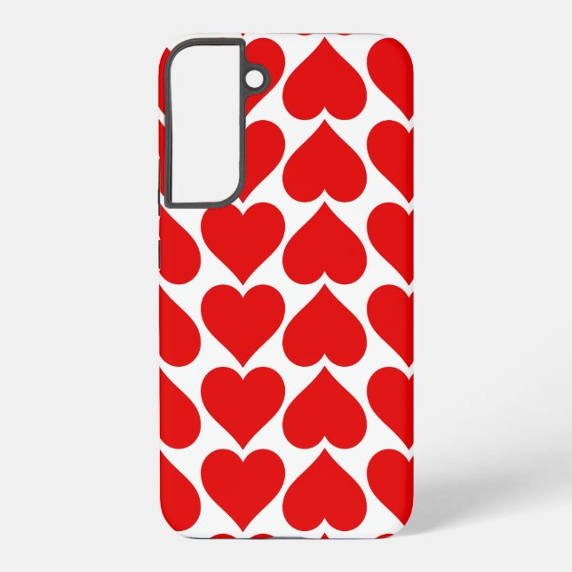 Funda Para Samsung Galaxy Patrón de corazón rojo, romántico, amor (Reverso )
