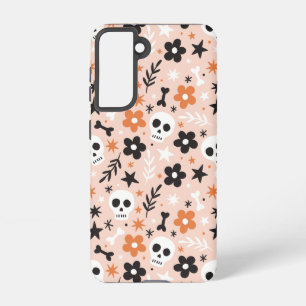 Funda Para Samsung Galaxy S21 Patrón de cráneo de flor