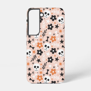 Funda Para Samsung Galaxy S22 Patrón de cráneo de flor