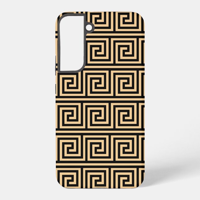 Funda Para Samsung Galaxy Patrón de cuadrado de la clave del meandro griego  (Reverso )
