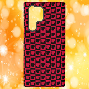 Funda Para Samsung Galaxy S22 Ultra Patrón de cuadros rojos y negros de Arkansas