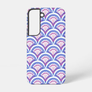 Funda Para Samsung Galaxy S22 patrón de damasco floral azul
