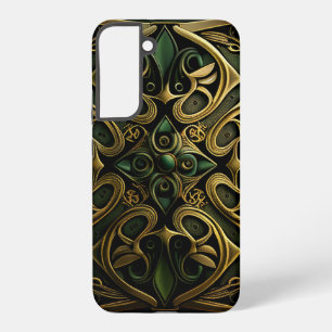 Funda Para Samsung Galaxy S22+ Patrón de Decoración de Cuadro Ornamental de Bronc
