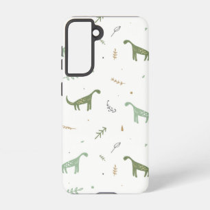Funda Para Samsung Galaxy S21 Patrón de dinosaurio verde lindo