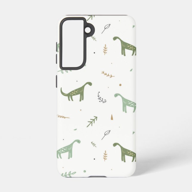 Funda Para Samsung Galaxy Patrón de dinosaurio verde lindo (Reverso )