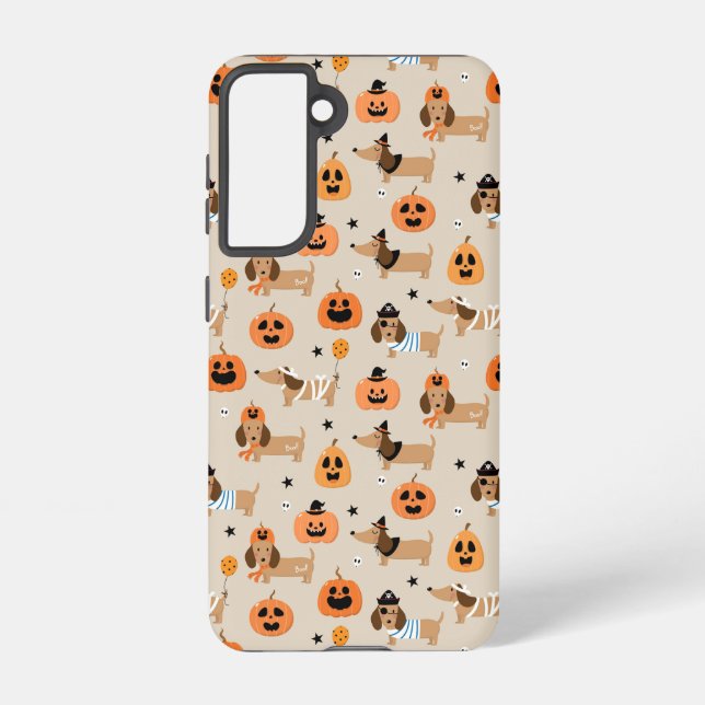Funda Para Samsung Galaxy Patrón de disfraces de Halloween (Reverso )