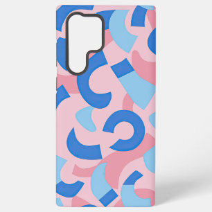 Funda Para Samsung Galaxy S22 Ultra Patrón de Doodle rosa y azul