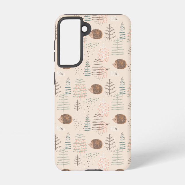 Funda Para Samsung Galaxy Patrón de edgehog de Cuadros Woodland (Reverso )