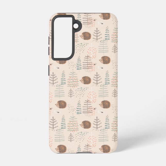 Funda Para Samsung Galaxy Patrón de edgehog de Cuadros Woodland (Reverso )