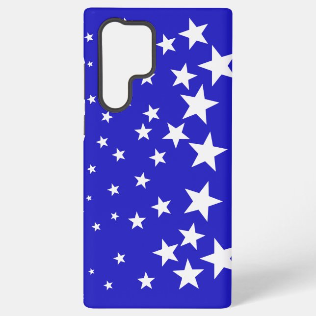 Funda Para Samsung Galaxy Patrón de estrella blanca sobre fondo azul (Reverso )