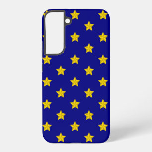 Funda Para Samsung Galaxy S22+ Patrón de estrellas de oro, azul marino, exclusivo