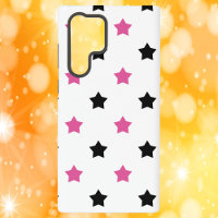 Patrón de estrellas rosa negro blanco