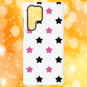 Funda Para Samsung Galaxy S22 Ultra Patrón de estrellas rosa negro blanco