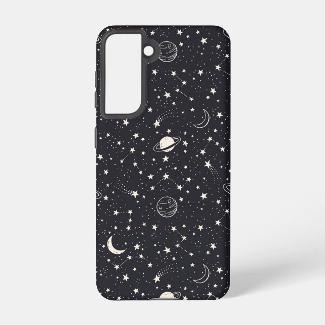 Funda Para Samsung Galaxy Patrón de estrellas y planetas (Reverso )