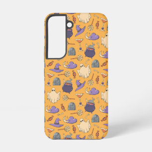 Funda Para Samsung Galaxy S22 Patrón de fantasmas y brujas de Halloween