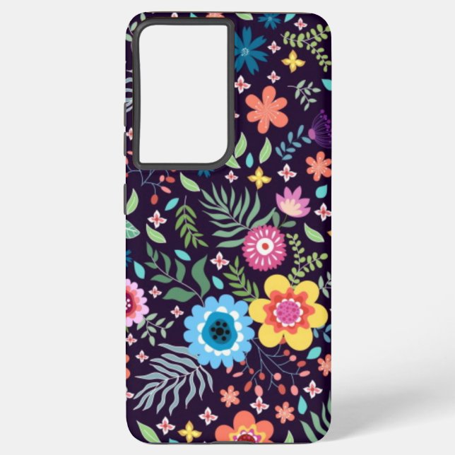 Funda Para Samsung Galaxy Patrón de flor (Reverso )