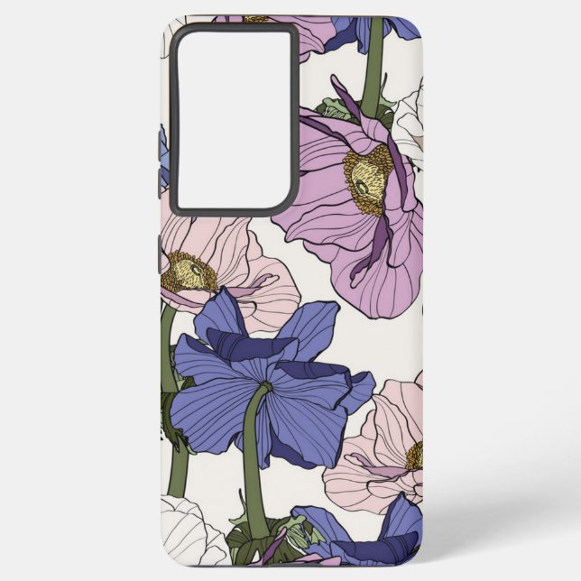 Funda Para Samsung Galaxy Patrón de flor (Reverso )
