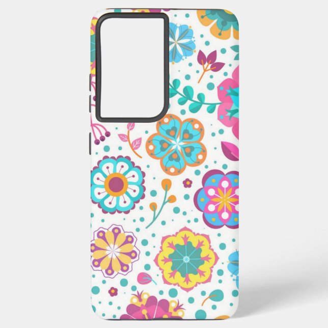 Funda Para Samsung Galaxy Patrón de flor (Reverso )