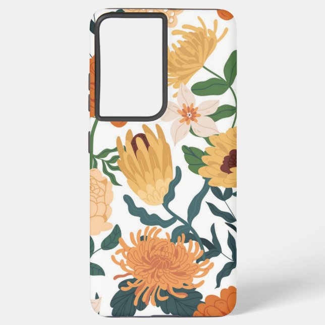 Funda Para Samsung Galaxy Patrón de flor (Reverso )