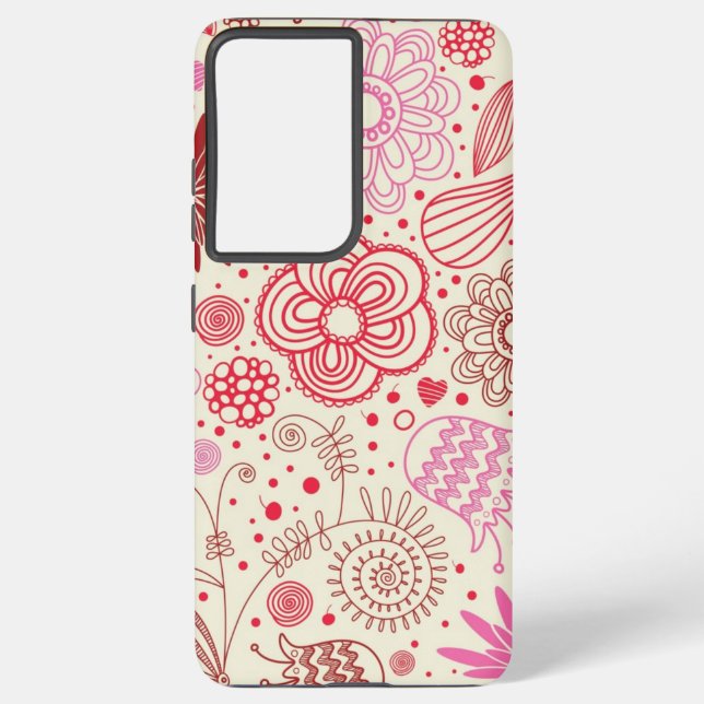 Funda Para Samsung Galaxy Patrón de flor (Reverso )